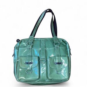 Urban Junket Green Vinyl Multipurpose Laptop Shoulder Bag
